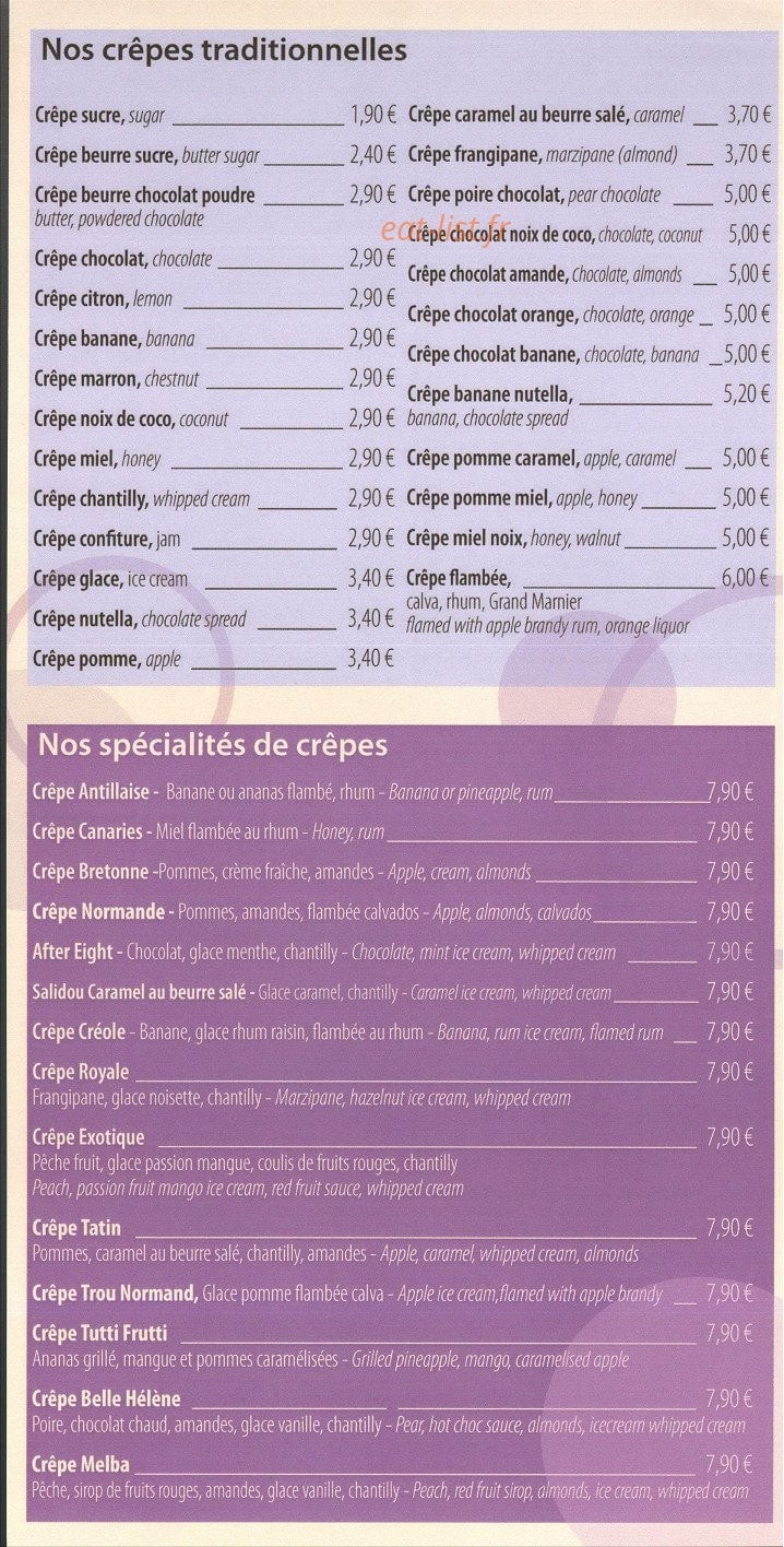 Crêperie Le Marché — carte page 13