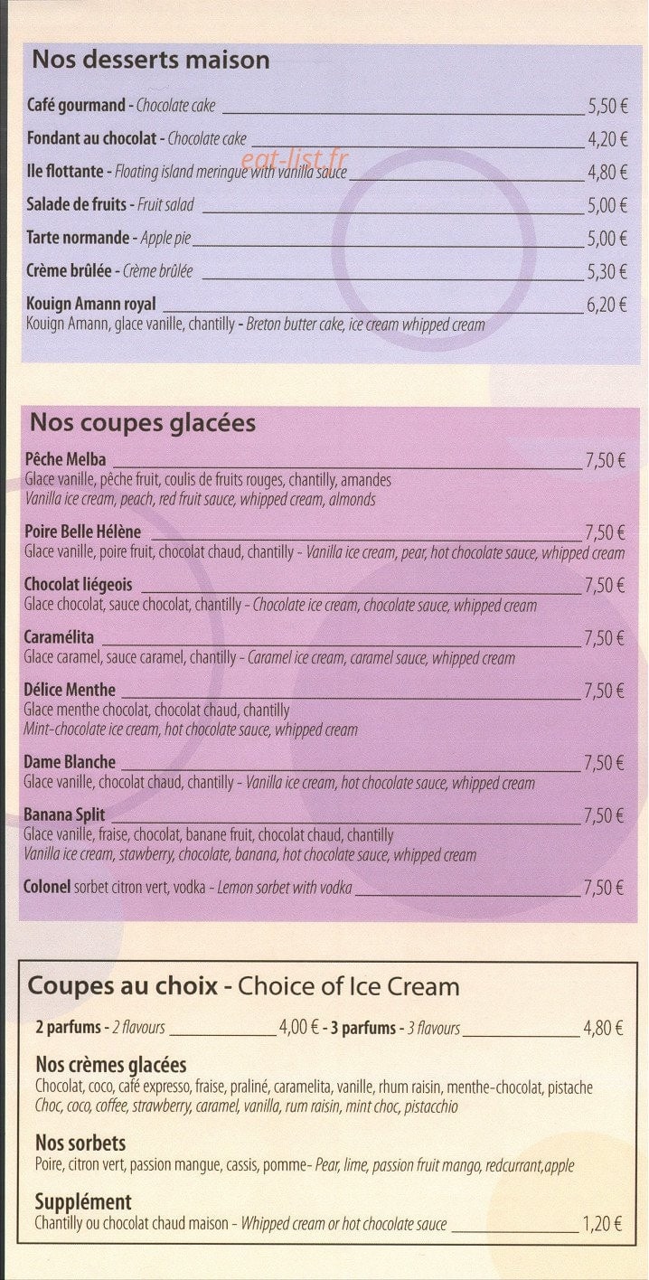 Crêperie Le Marché — carte page 12