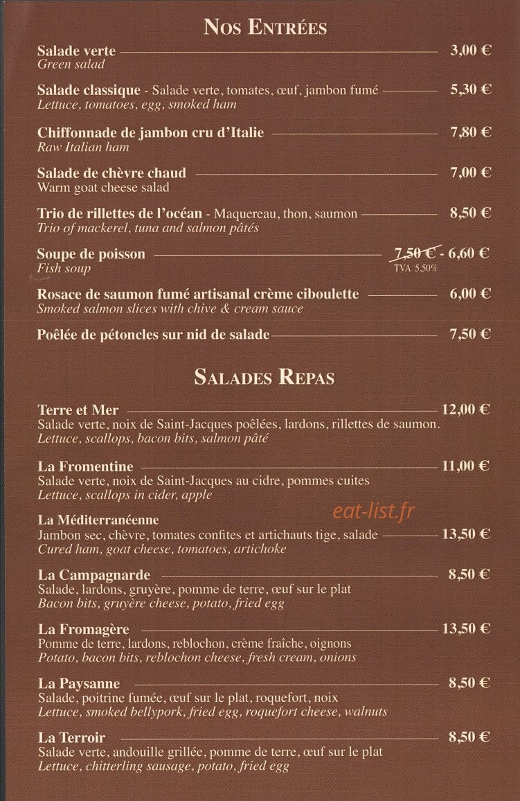 Crêperie Le Marché — carte page 11