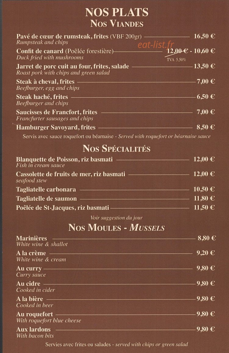 Crêperie Le Marché — carte page 9
