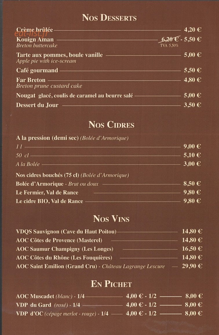 Crêperie Le Marché — carte page 4