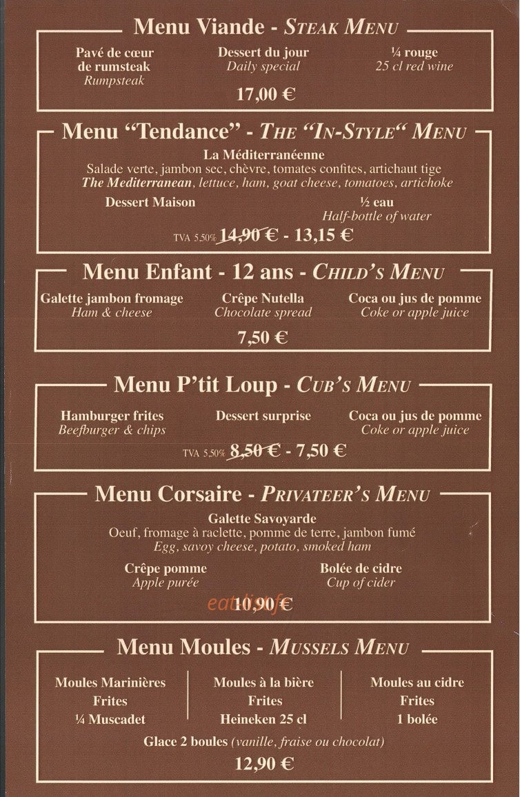 Crêperie Le Marché — carte page 8