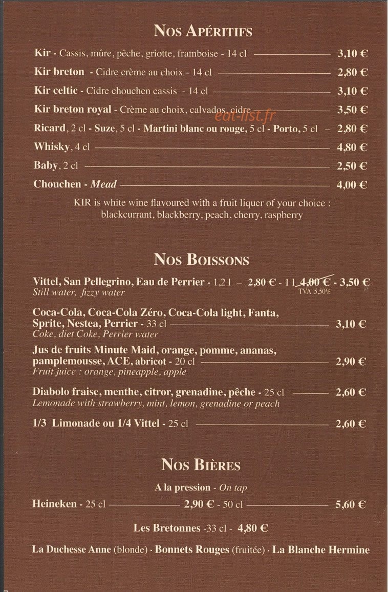 Crêperie Le Marché — carte page 3
