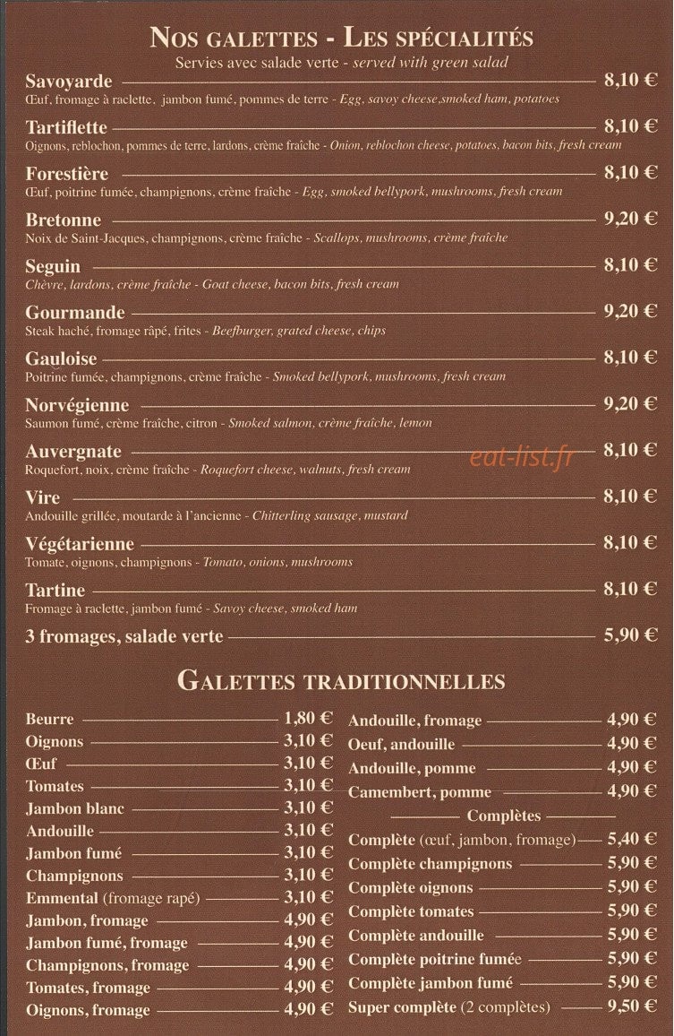 Crêperie Le Marché — carte page 7