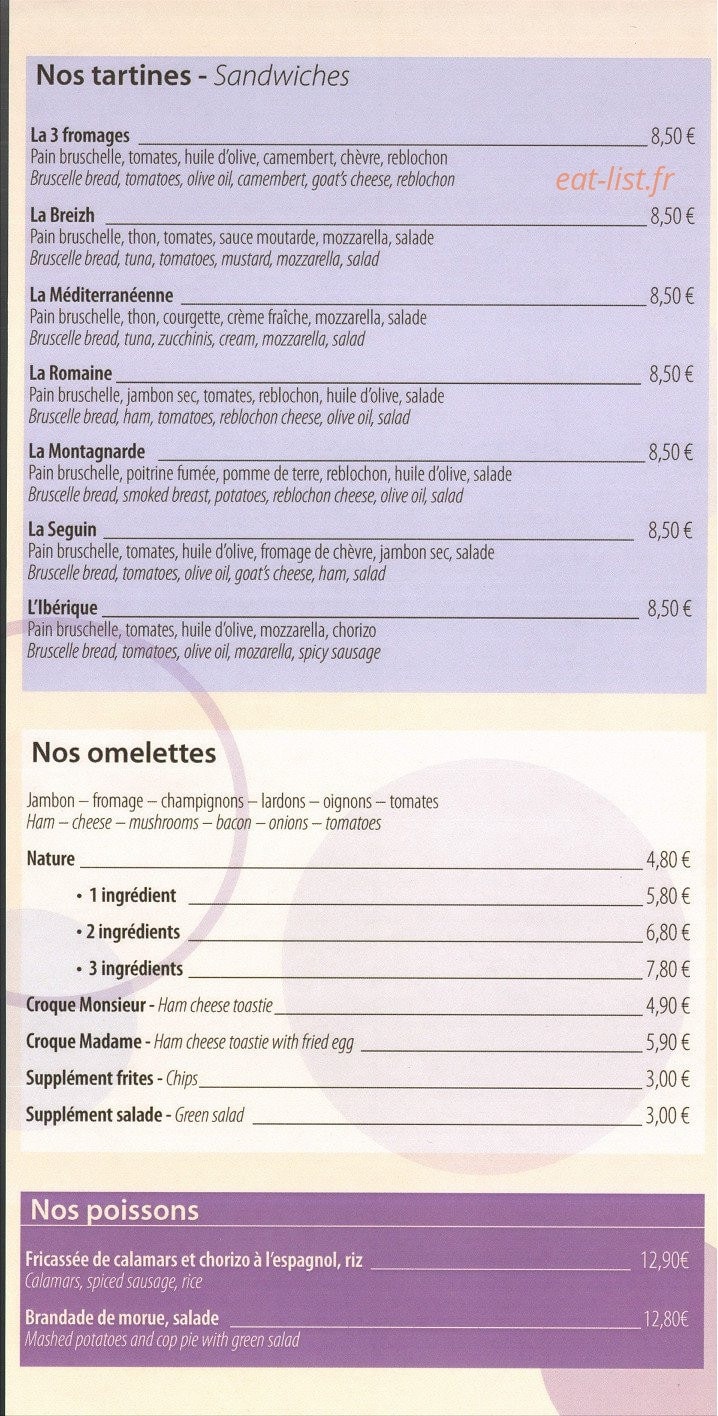 Crêperie Le Marché — carte page 14