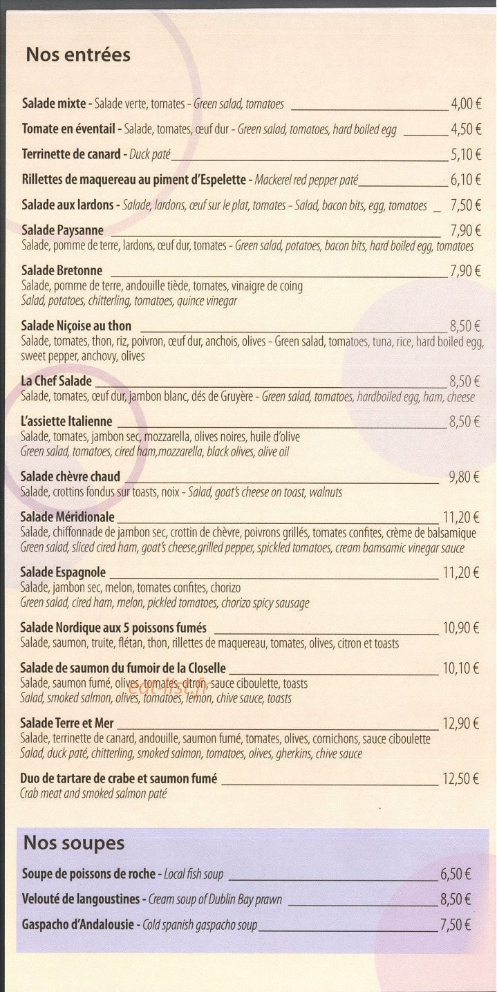 Crêperie Le Marché — carte page 18