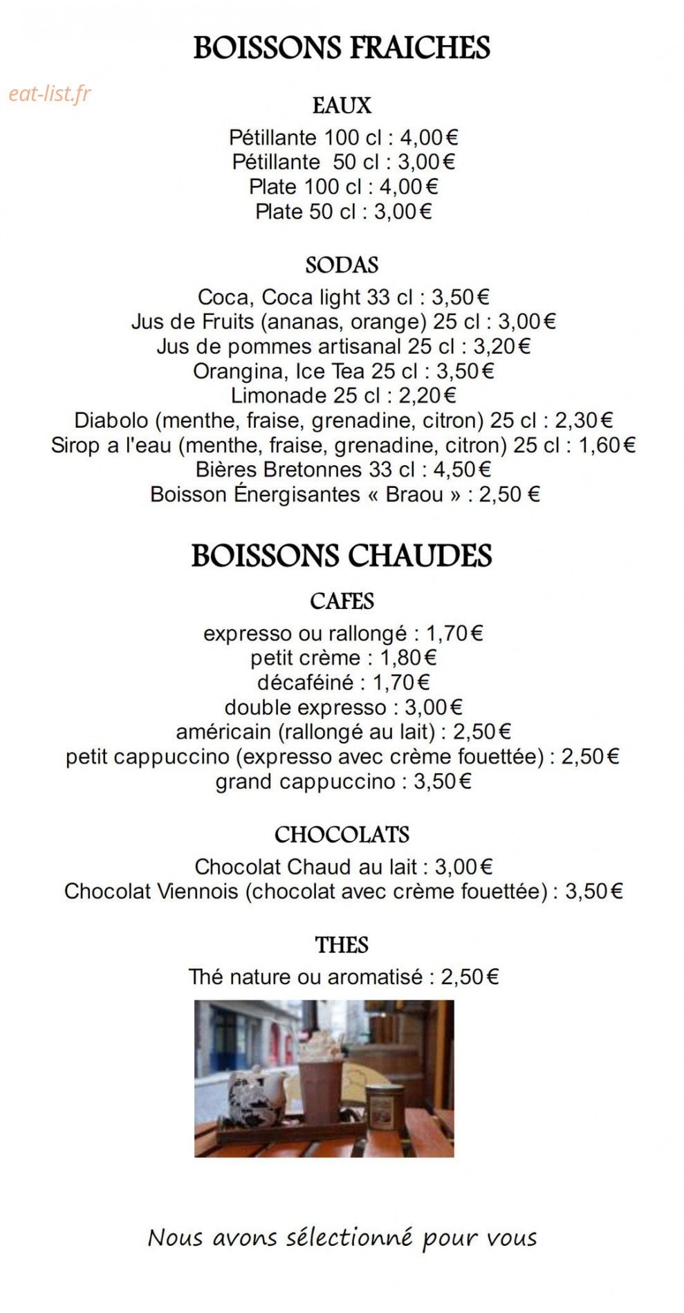 Crêperie Le Tournesol — carte page 8
