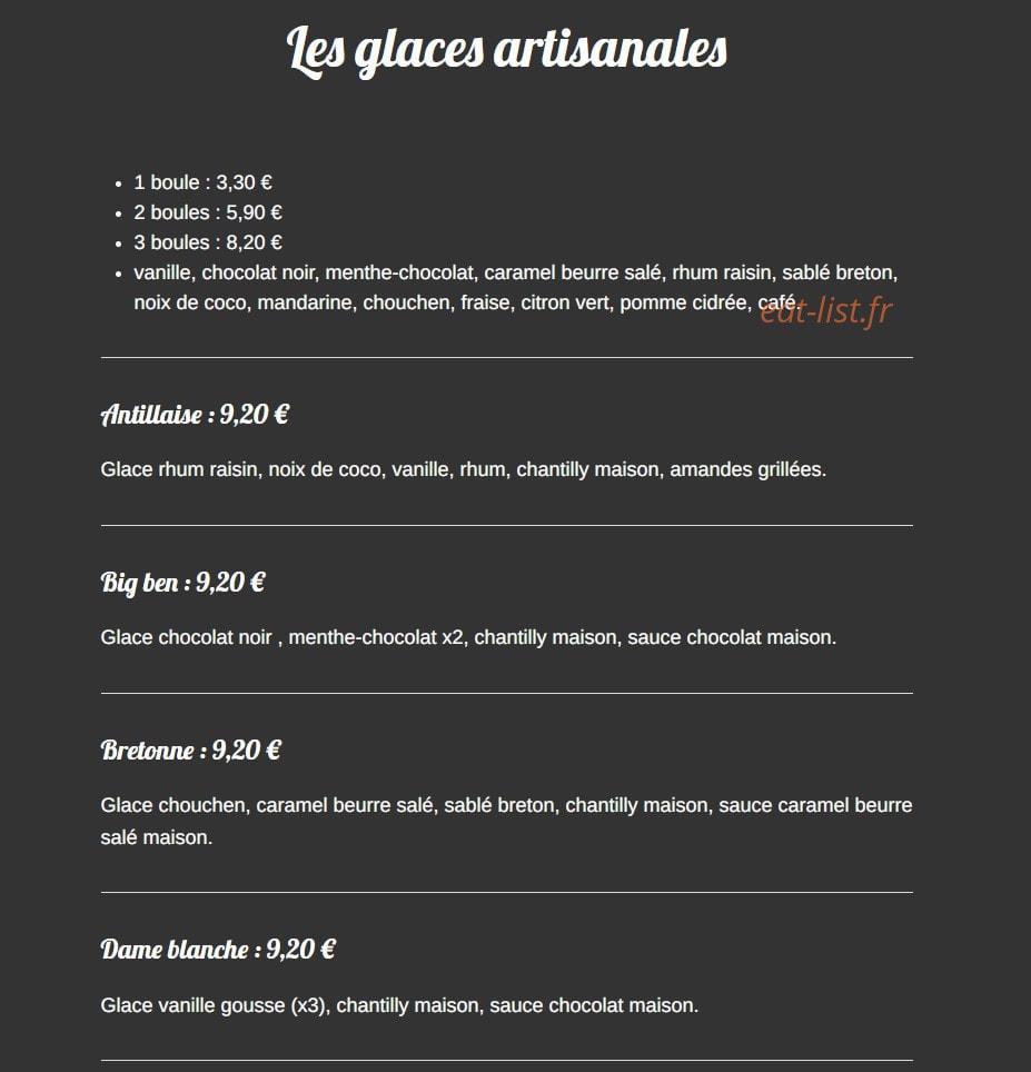 Crêperie les Korrigans — carte page 7