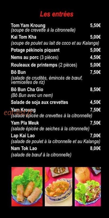 Cuisine d'Asie — carte page 1