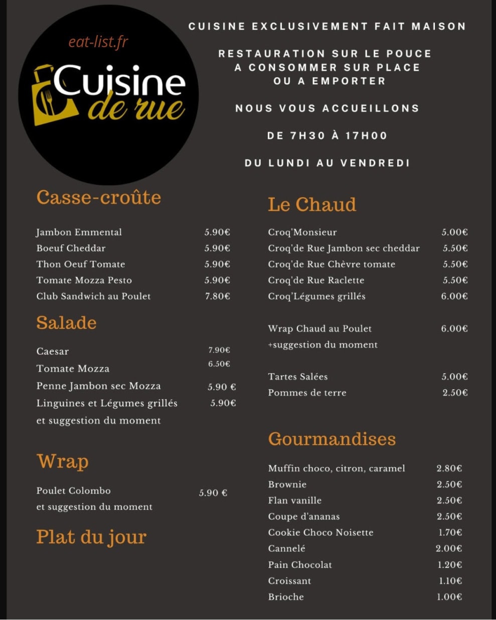 Cuisine de rue — carte page 1