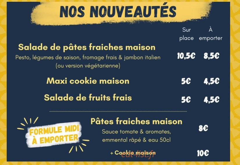 Extra Café — carte page 1