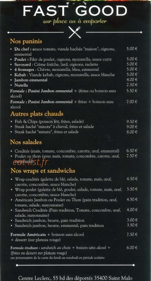 Fast Good — carte page 2