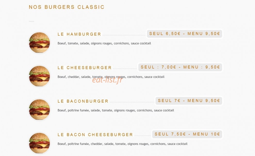 Home Burger — carte page 2