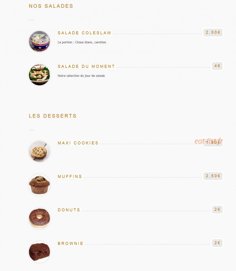 Home Burger — carte page 4