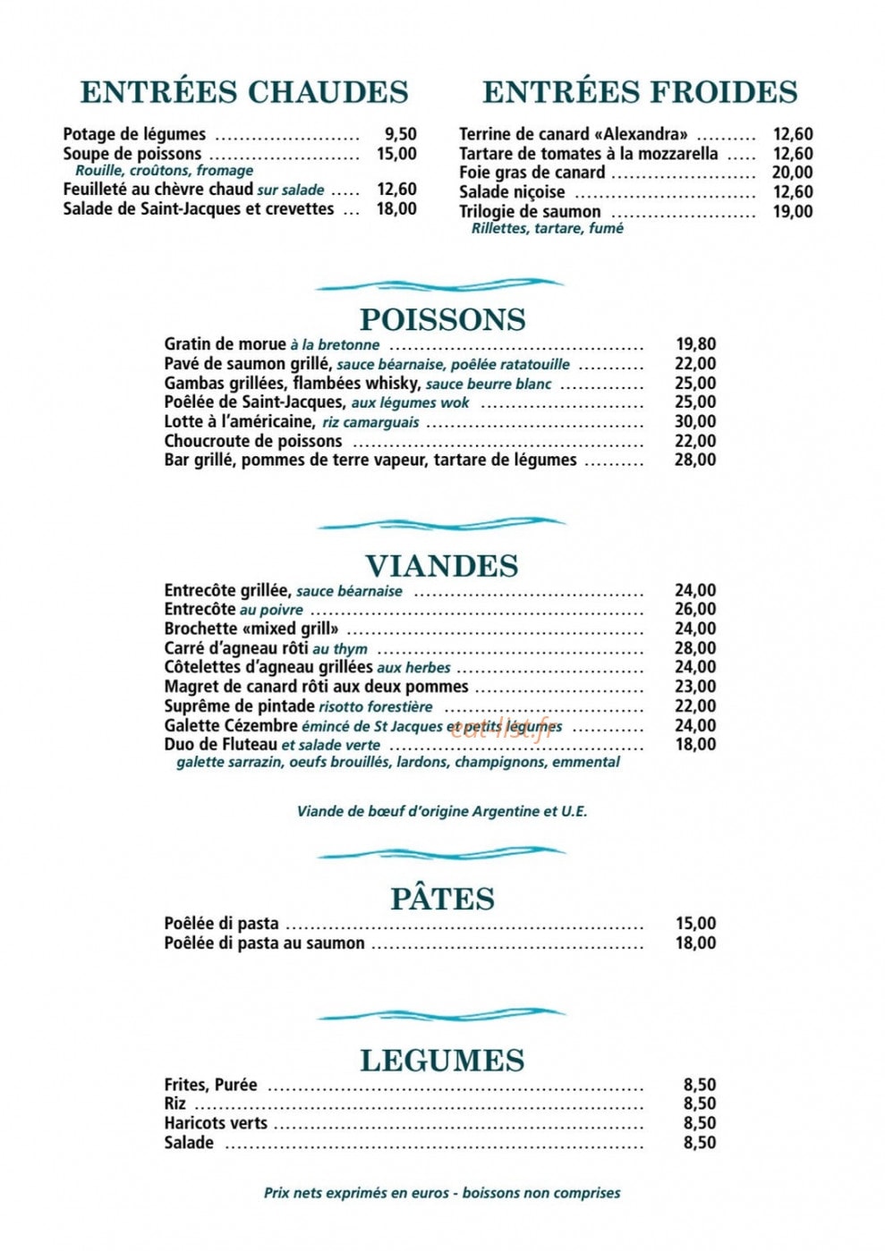 Hôtel Alexandra — carte page 1