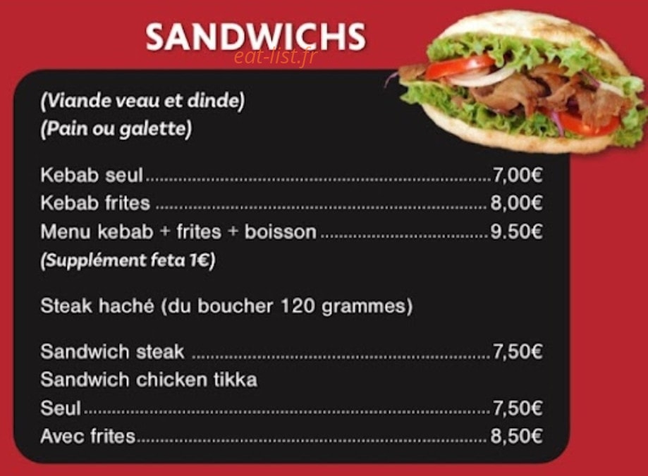 Istanbul Kebab — carte page 1