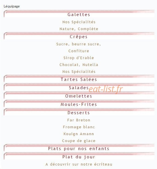 L'Equipage — carte page 1