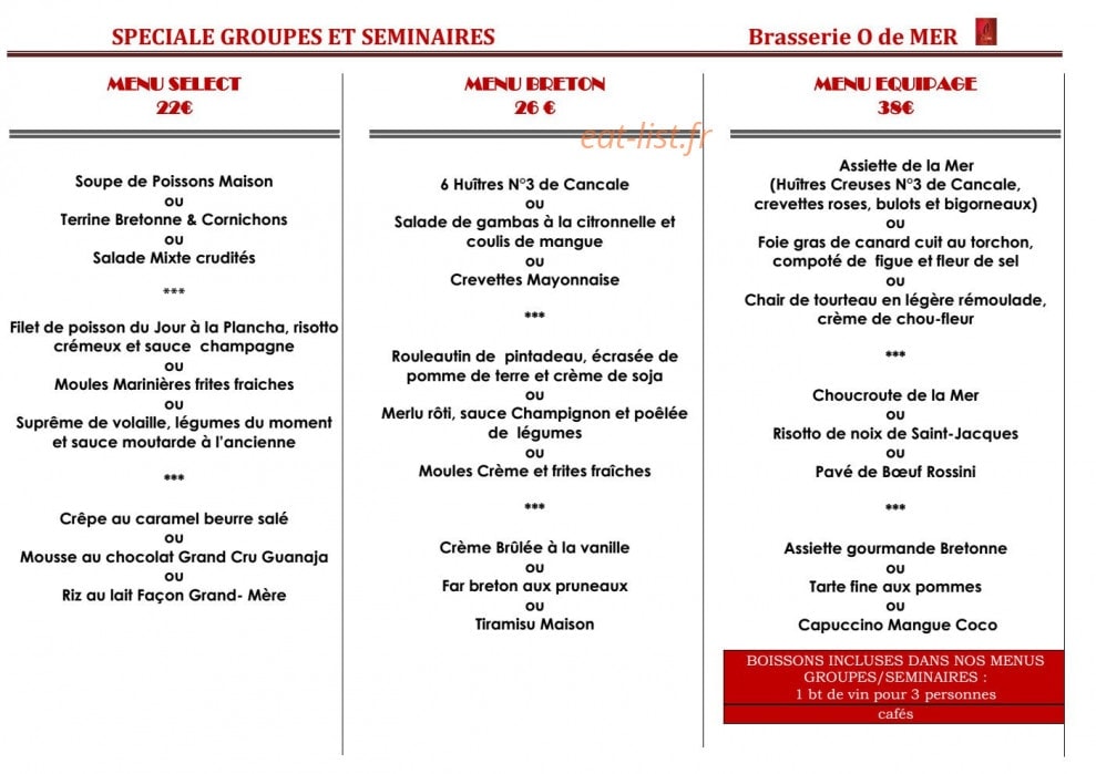 L'O De Mer — carte page 2