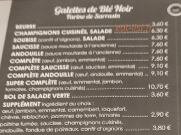 La crêperie de Louise — carte page 1