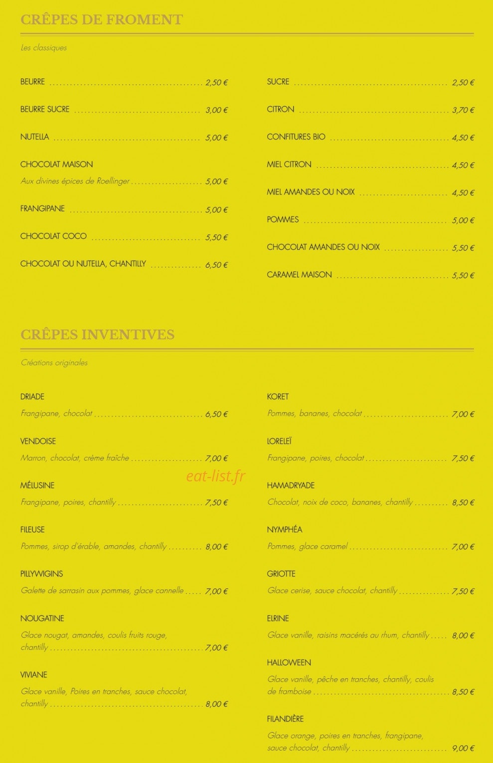 La Crêperie Des Lutins — carte page 4