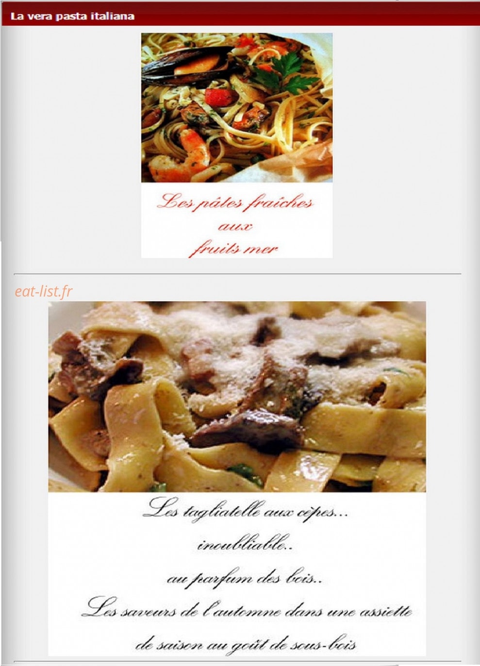 La Dolce Vita — carte page 3