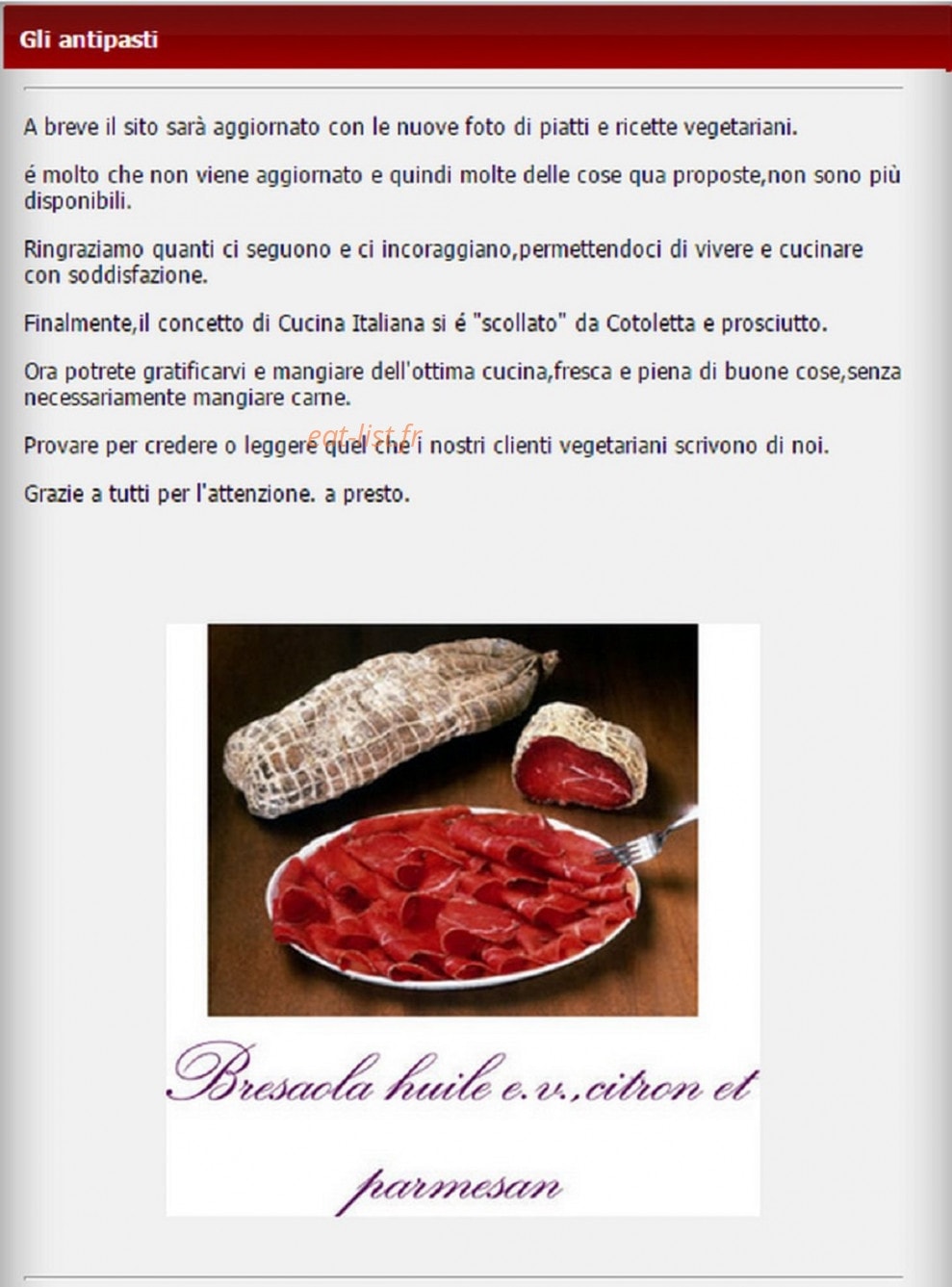 La Dolce Vita — carte page 1