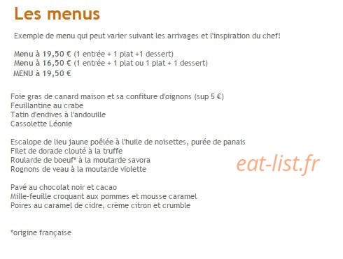 La Fourchette de Léonie — carte page 1