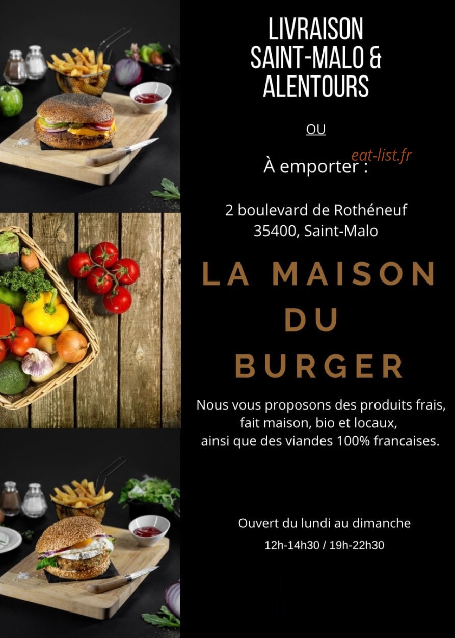 La Maison du Burger — carte page 1