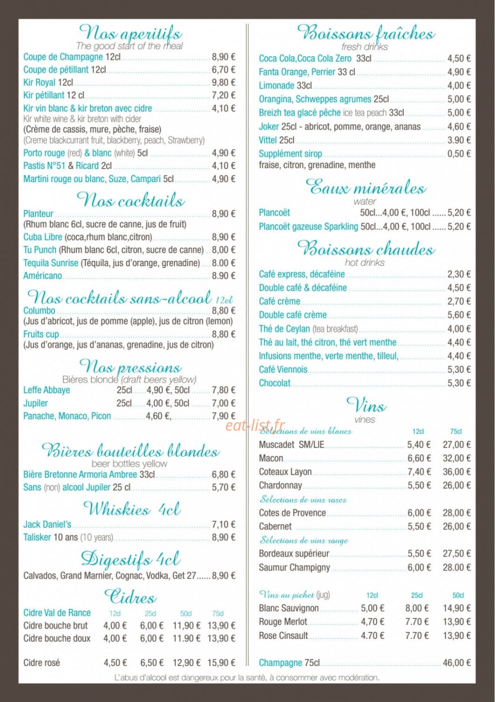 La Perle Malouine — carte page 4