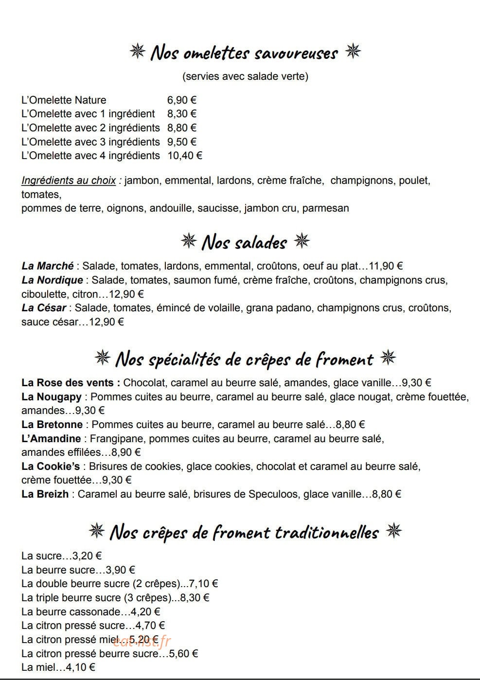 La Rose Des Vents — carte page 2
