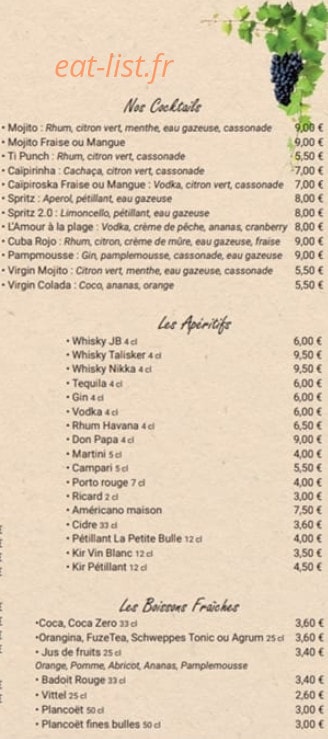 Le Bar à Tartines — carte page 4