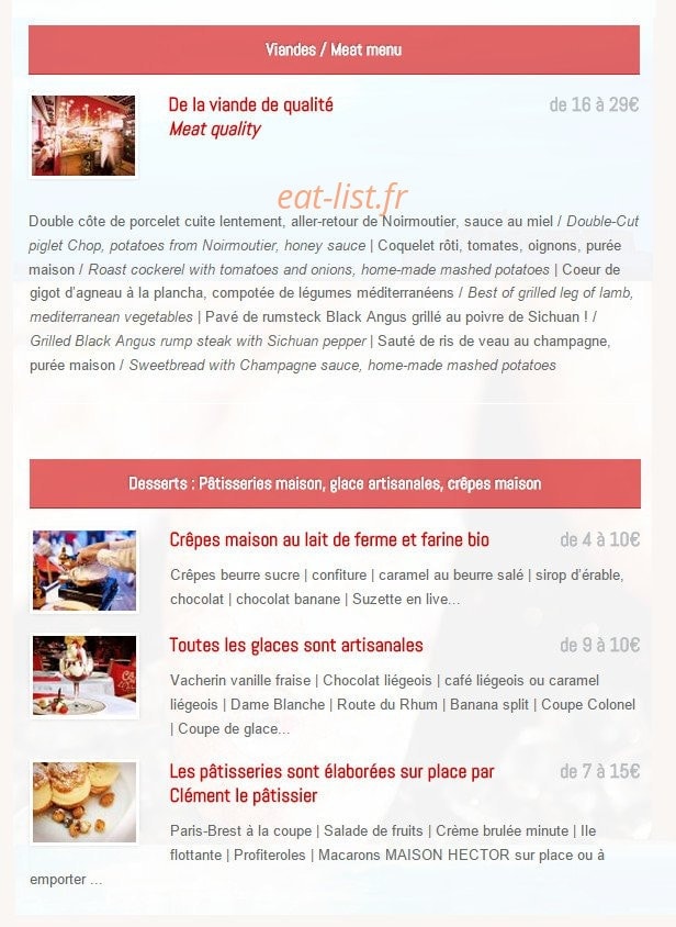 Le Café de L'Ouest — carte page 3