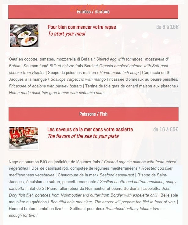 Le Café de L'Ouest — carte page 2