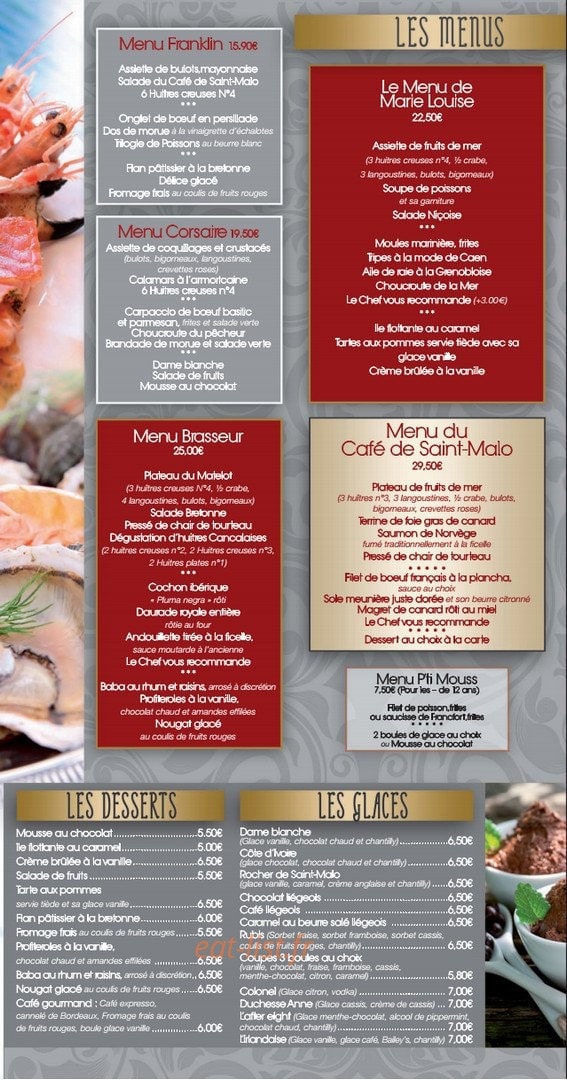 Le Café de Saint Malo — carte page 4