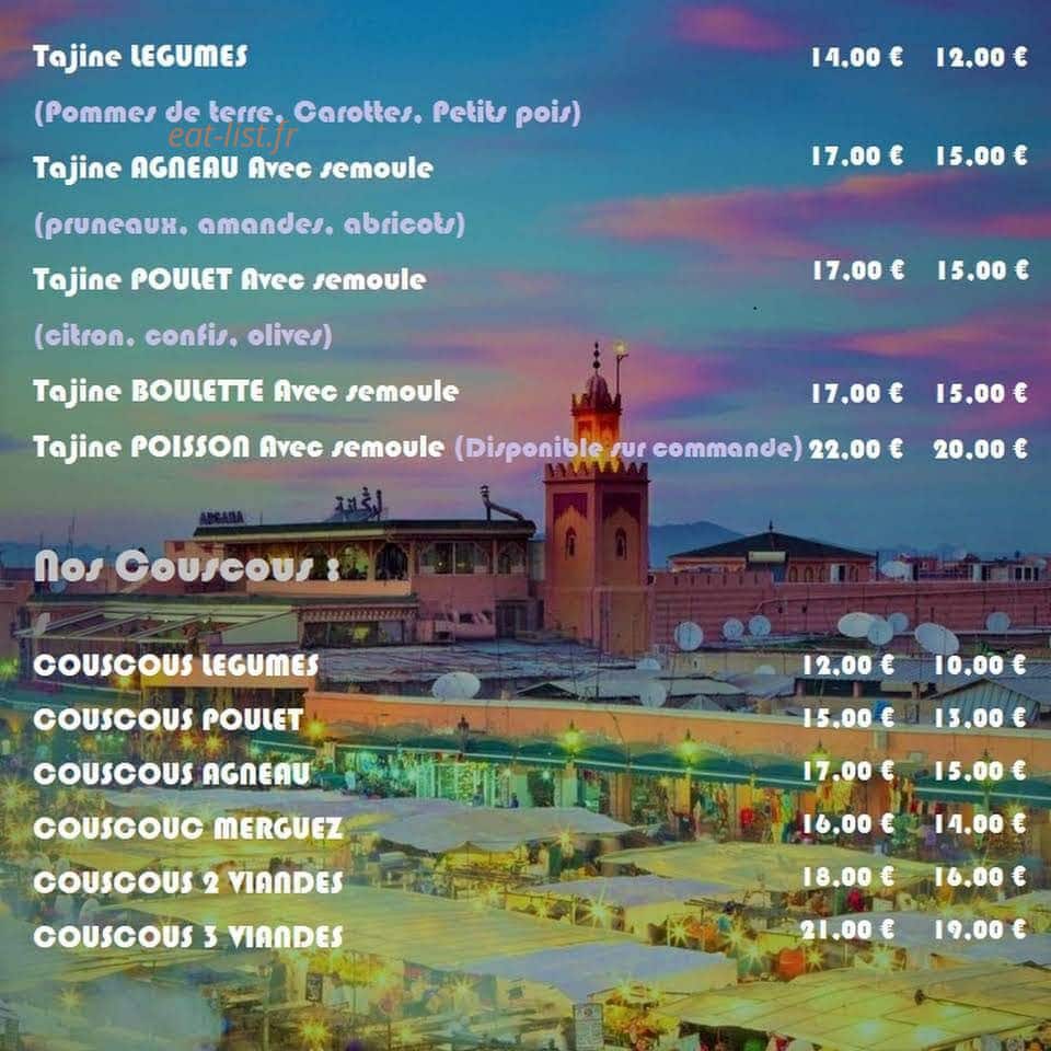 Le Marrakech — carte page 1
