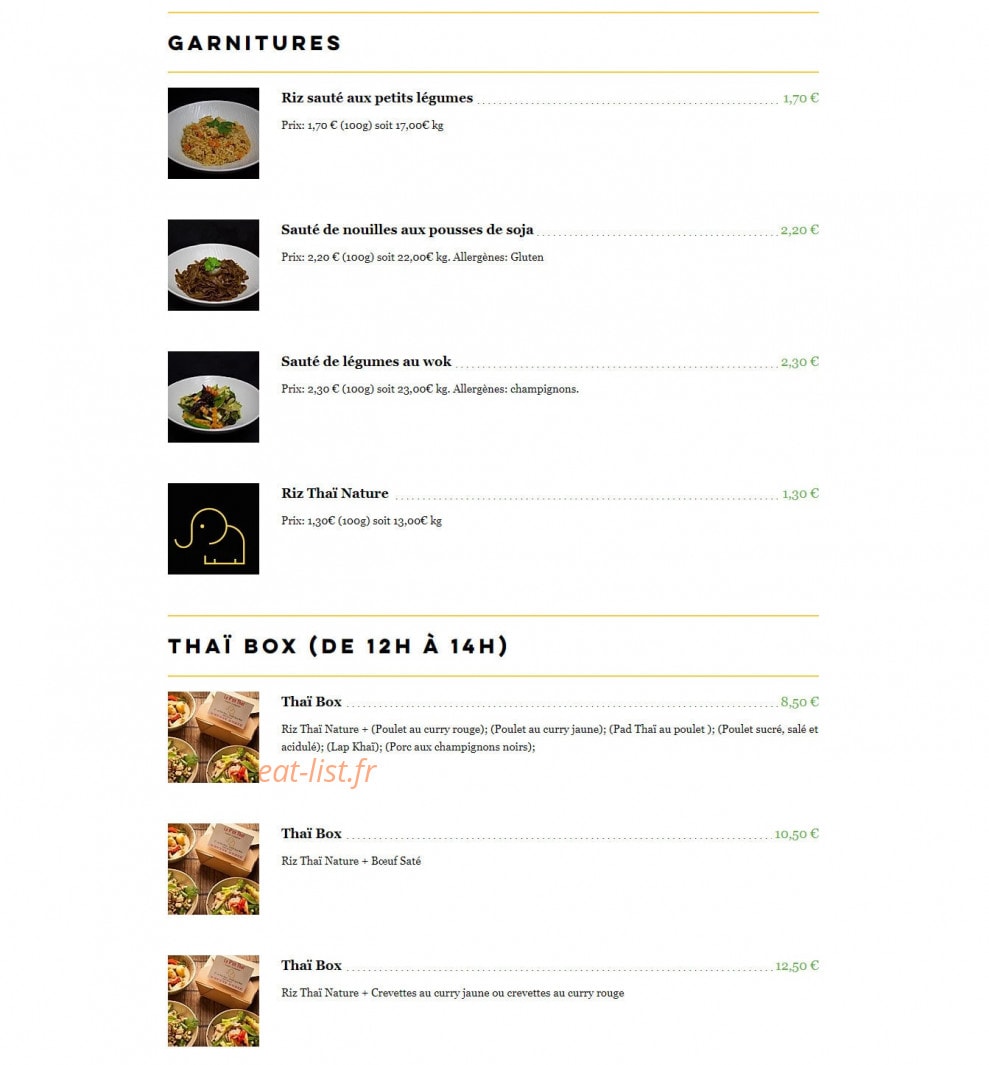 Le P'tit Thaï — carte page 3