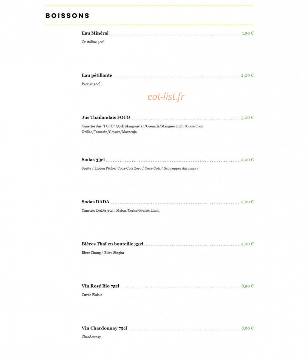 Le P'tit Thaï — carte page 4