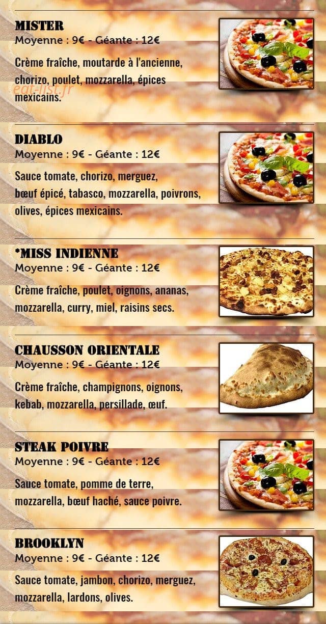 Mister Pizza — carte page 3
