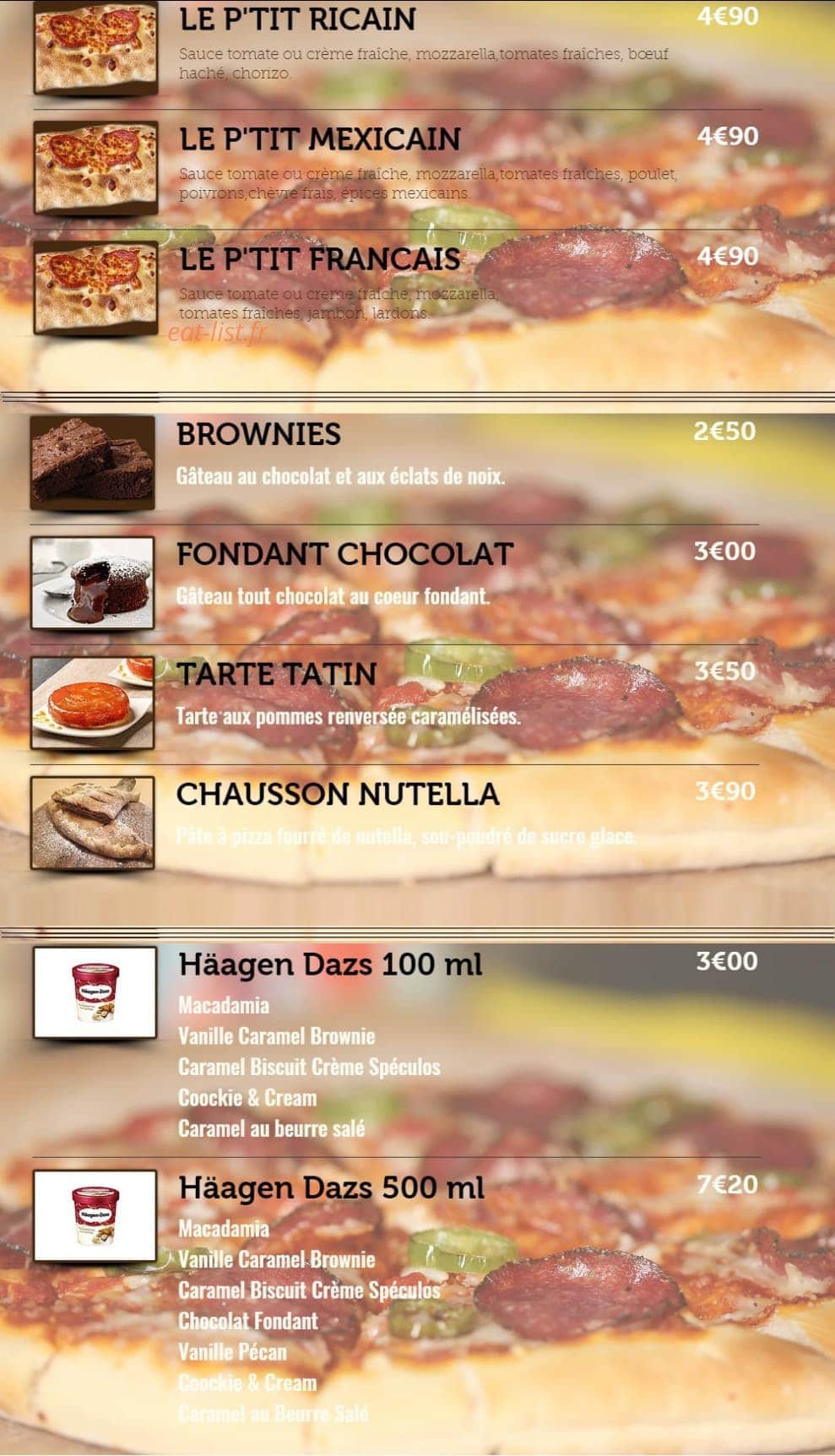 Mister Pizza — carte page 8