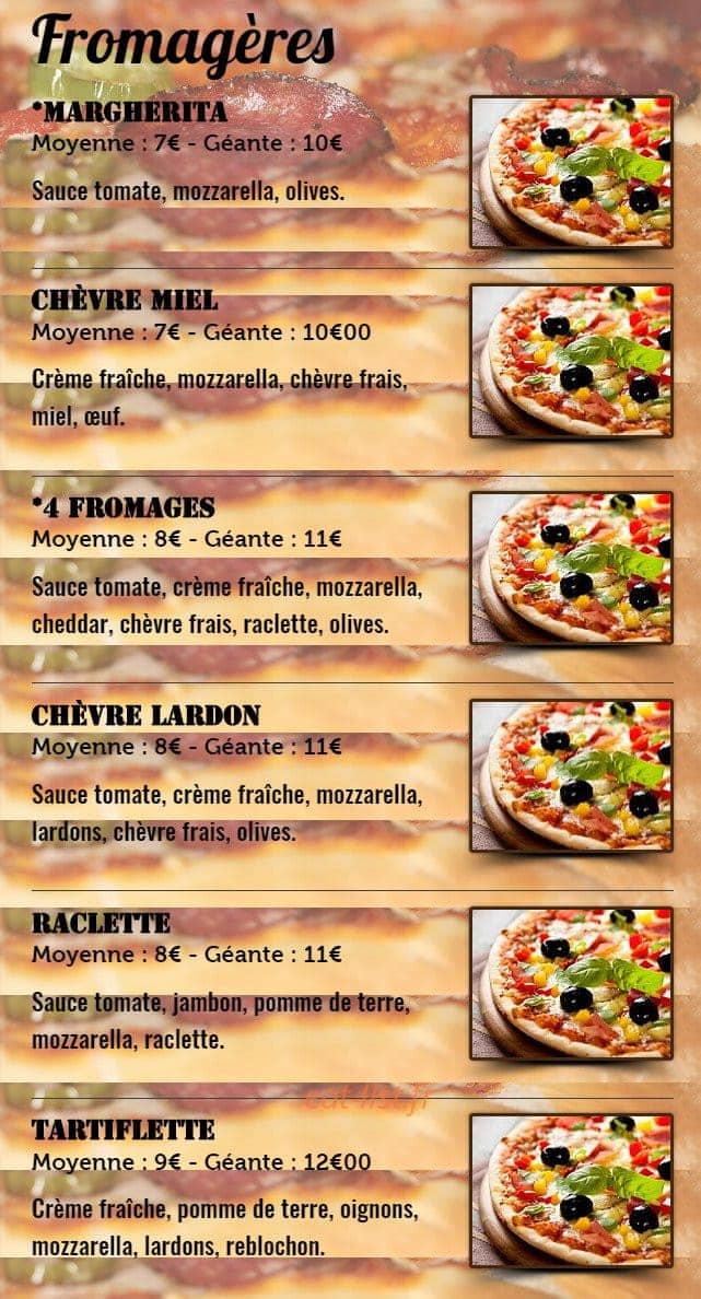 Mister Pizza — carte page 4
