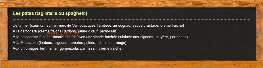 Pizzéria chez Michel — carte page 5