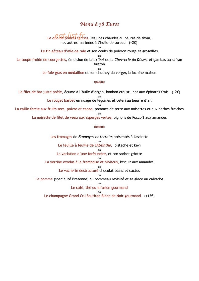 Restaurant L'Absinthe — carte page 13