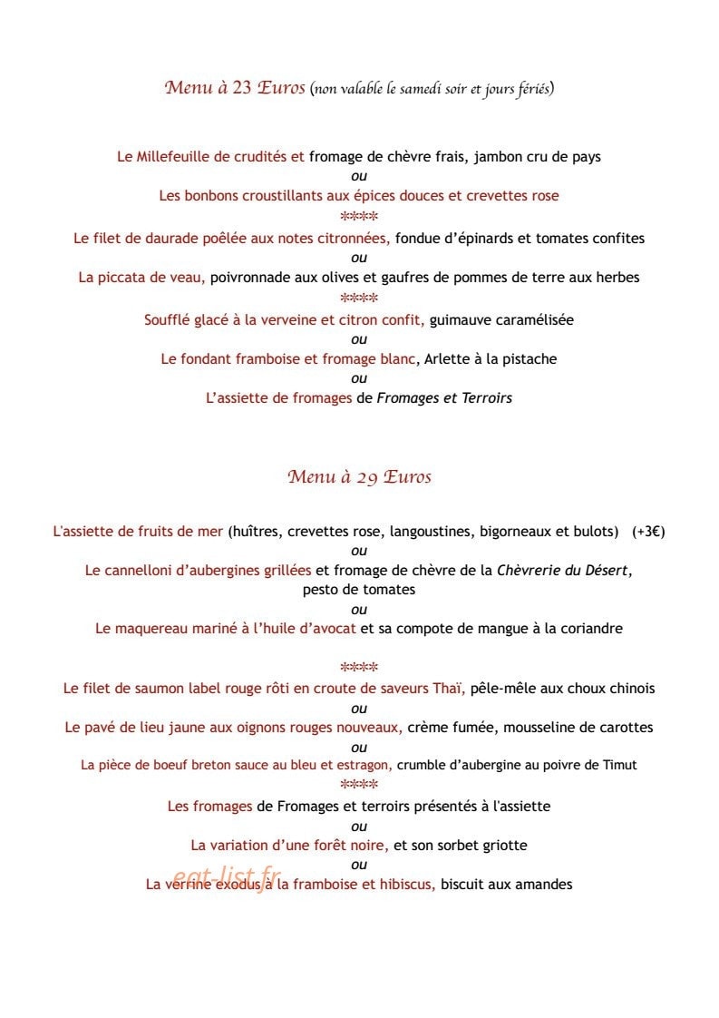 Restaurant L'Absinthe — carte page 12