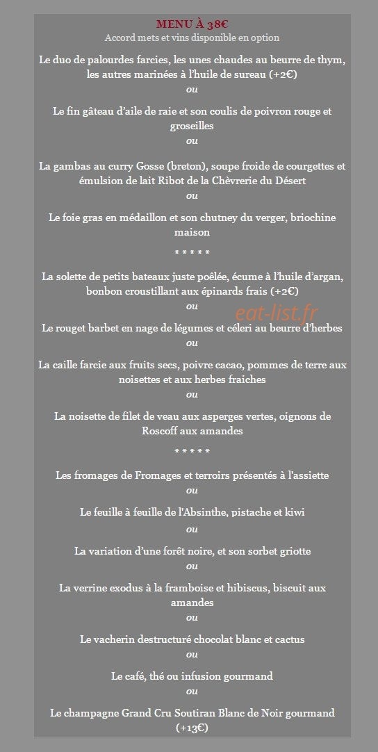 Restaurant L'Absinthe — carte page 3