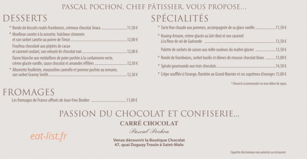 Restaurant Le Cap Horn — carte page 4
