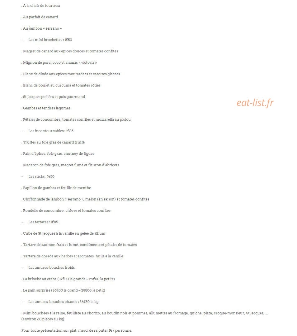 Ruellan Traiteur — carte page 2