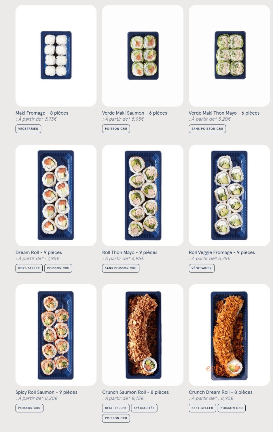 Carte et menu de Sushi Daily à Saint Malo — Les makis et rolls page 2