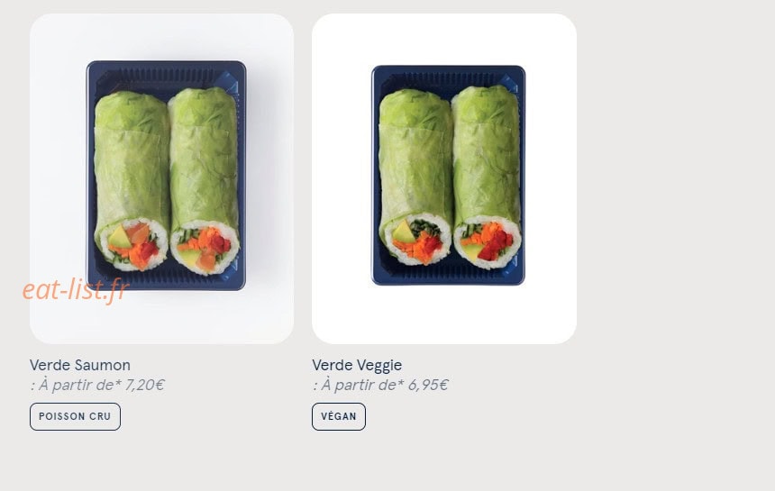Carte et menu de Sushi Daily à Saint Malo — Les wraps