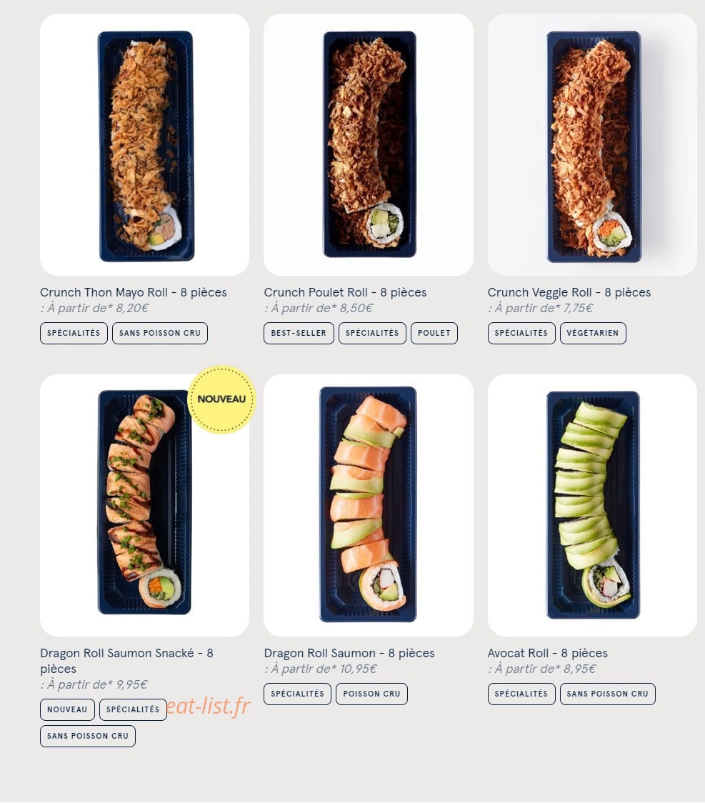 Carte et menu de Sushi Daily à Saint Malo — Les makis et rolls page 3