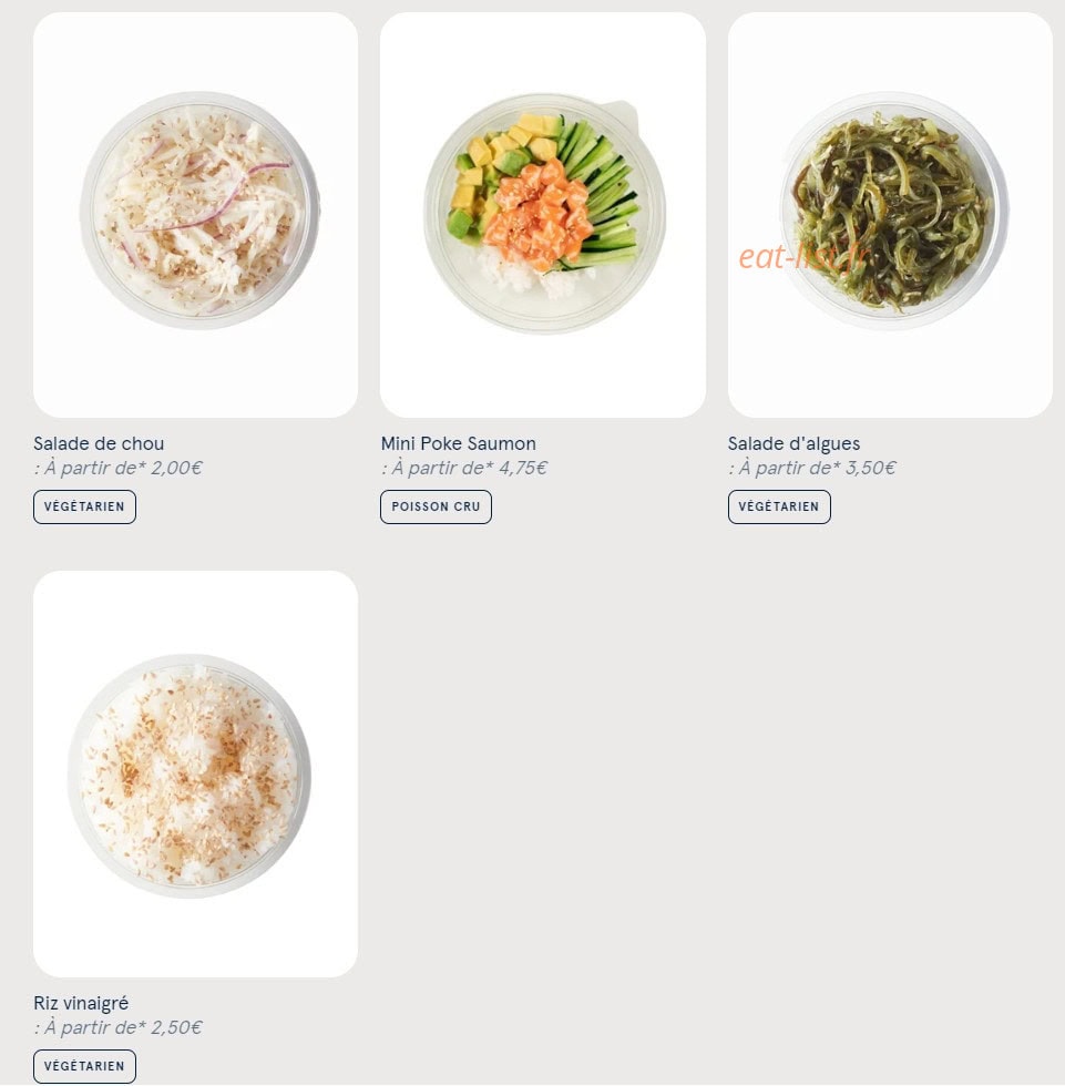 Carte et menu de Sushi Daily à Saint Malo — Les accompagnements